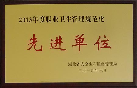 2013年度職業衛生管理規范化先進單位