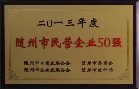 2013年度隨州市民營企業50強